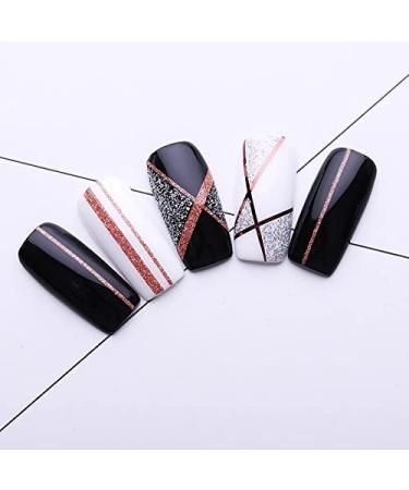 20 Pcs Glitter Gold Silver Nail Art Stripping Tape Line | Self Adhesive Decals Strips | DIY Nail Manicure Tools Rolls (1mm) - Buy Online on GoSupps.com
