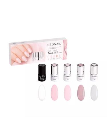 Professional Kits & Accessories for Home Nail Kit or Nail Professionals NEONAIL Must Have BASE Set Must Have TOP Set: 5 bases x 3ml Base Extra  Cover Base Nude Rose  Revital Base Fiber Rosy Blush  Modeling Base Calcium N...