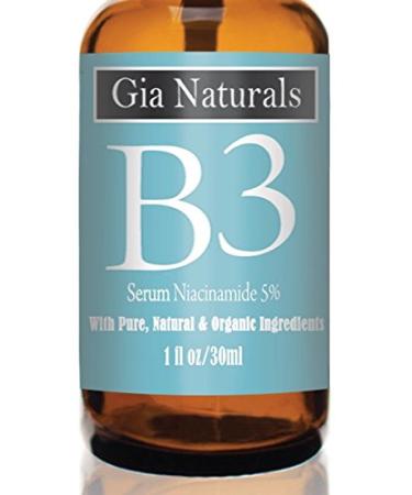 Pure  Organic  Natural Vitamin B3 Serum Cream Niacinamide 5% by Gia Naturals. 1 or 2 oz. Anti-aging  Repairs Skin  Reduces Wrinkles  Evens Tone  Fights Acne  Smaller Pores  Boosts Collagen  Made in USA  Cruelty Free 1 Fl...