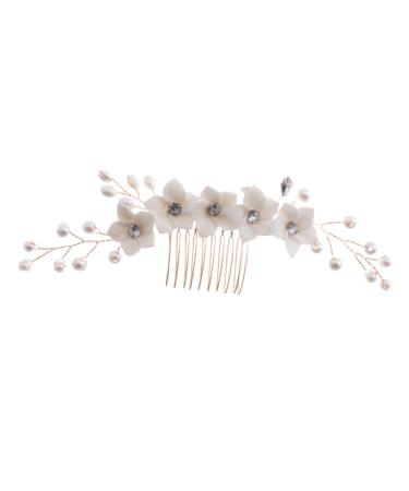 DOITOOL Rhinestone Headpiece Hair Accessories Pearl Rhinestones Wedding Flowers Banquet Wedding Flower Hair Comb