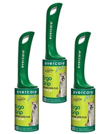 Evercare Pet Hair Extra Sticky Lint Roller with 2 Refills 180 Total Sheets