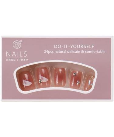 24Pcs/Set Press On Nails Mid length Ins Style With Diamond False Nails Acrylic Fake Nails Full Cover Nails Tips Artificial Finger Manicure Press on nails for Women and Girls - Buy Online on GoSupps.com
