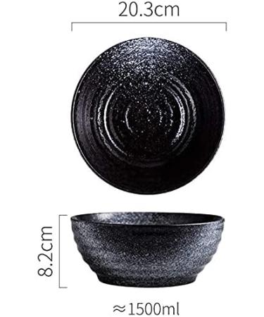Bowl Creative Ceramic Soup Bowl Round Fruit Bowl Household 1500ml Large Ramen Bowl Japanese Retro Stoneware Tableware Kitchenware - Buy Online on GoSupps.com