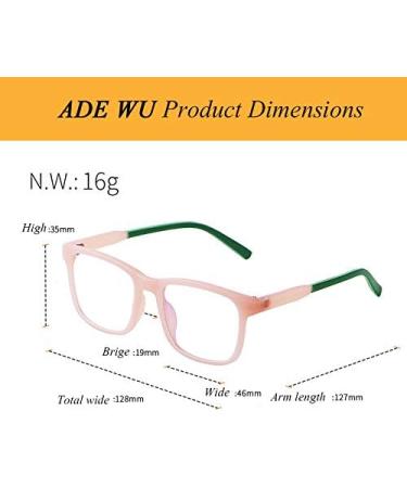 Buy ADEWU Children's Anti Blue Light Glasses | TR90 Rectangular Frames for Girls & Boys - Pink/Green - Buy Online on GoSupps.com