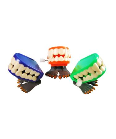 PartyKindom 6PCS Novelty Funny Vibrating Wind Up Toys Walking Wind Up Teeth with Feet (Random Color) for Gift