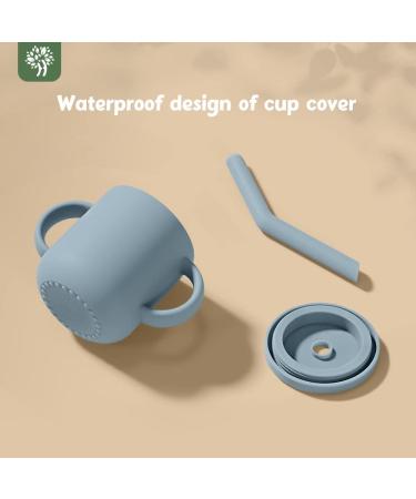 Hippywell Silicone Baby Straw Training Cup | Shatterproof Toddler Cup | Non-Slip Handles | 5oz Capacity | Blue | Ideal for Babies 6+ Months - Buy Online on GoSupps.com