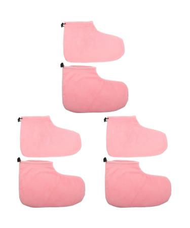 Housoutil 3 Pairs Wax Warm Foot Cover Beauty Wax Paraffin Heated Accessories Heated Gloves Paraffin Wax Foot Wraps Spa Gloves Spa Heater Insulation Cotton Keep Warm Plush 28X20X0.9CMx3pcs Pinkx3pcs