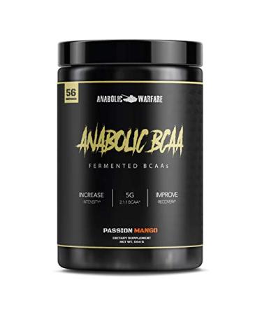 Anabolic BCAA Powder Supplement by Anabolic Warfare – BCAAs Amino Acids to Help Fuel Your Workout and Assist in Muscle Recovery (Passion Mango - 56 Servings)