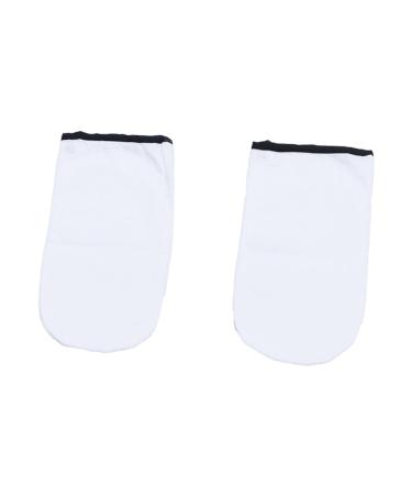 Beavorty Moufles de Paraffine Th rapeutiques en Coton ponge 2 Paires Taille Unique Isolants pour Mains et Pieds Spa Massage Soin Hydratant Blanc Bord Noir
