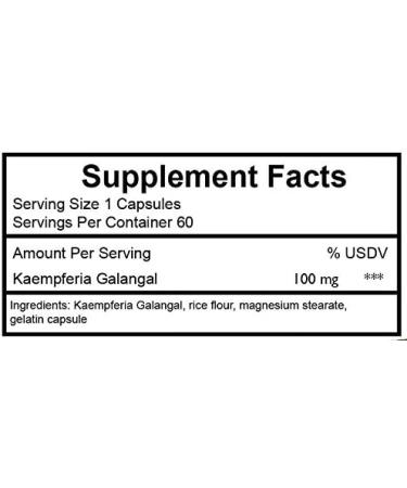 Kaempferol 100mg Capsules - 60 Count Bottle with Kaempferia Galangal for Enhanced Benefits - Buy Online on GoSupps.com