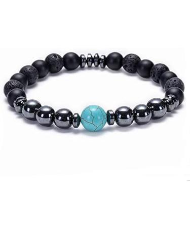 Buy Wild Essentials Turquoise & Hematite Lava Stone Essential Oil Diffuser Bracelet - Aromatherapy Jewelry for Men & Women - Expandable Up to 8 Inches - Buy Online on GoSupps.com