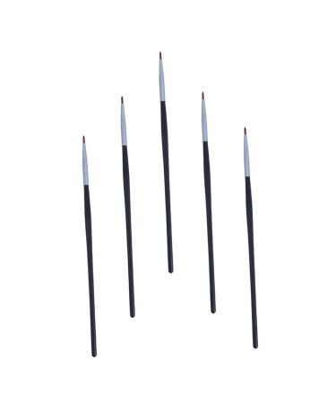 OHPHCALL 5pcs Fine Eyeliner Brush Lip Makeup Lipstick Applying Brushes Eye Liner Pens Fiber Black