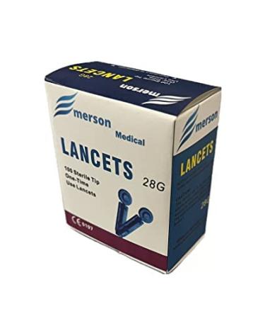 Emerson Medical Sterile Stainless Steel Blood Lancets Twist Top 28 Gauge Box of 100