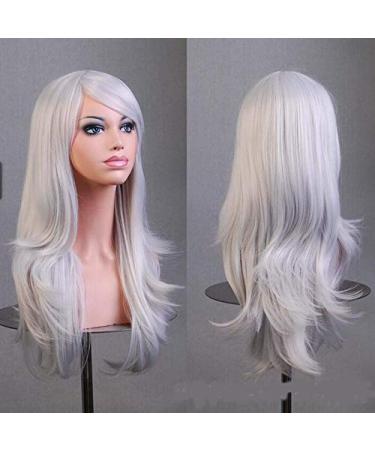 LFMDJF 70cm Curly Long Blue Wig Synthetic Hair Pink Black Wigs Fake Hairpieces 28inches P1B/27 4/27HL
