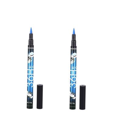 Beavorty 2pcs Black Waterproof Eyeliner Eye Liner Pencils Colorful Eyeliner Waterproof Pen Liquid 1 count (Pack of 1) As Shownx2pcs