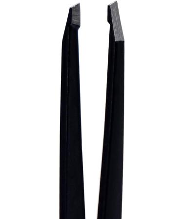 MARIELLIE NEW YORK Slant Tweezers - Stainless Steel Eyebrow Hair Removal Tool for Women and Men - Black - Buy Online on GoSupps.com