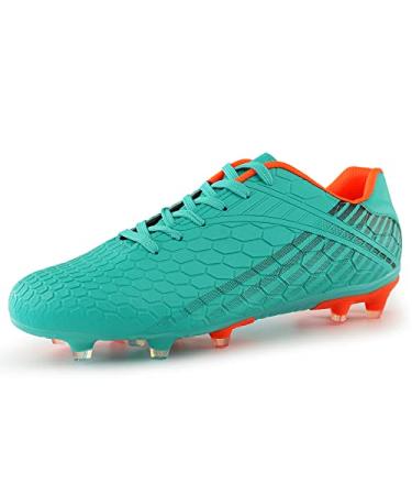 Hawkwell Men's Big Kids Youth Outdoor Firm Ground Soccer Cleats 8 017-aqua