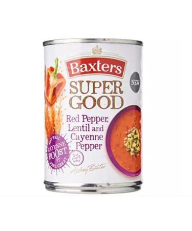Baxters Baxters Super Good Red Pepper Lentil & Cayenne Pepper 400g This deliciously spicy soup really packs a peppery punch that will warm you through and through.