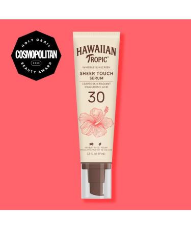 Hawaiian Tropic Sheer Touch Body Serum SPF 30 - Hydrating Hyaluronic Acid Sunscreen | Travel Size - 3.3 oz - Buy Online on GoSupps.com