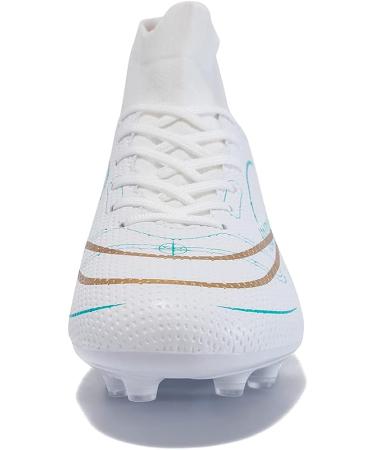Mens Soccer Cleats Football Boots - Professional Training Turf Shoes for Indoor & Outdoor Sports - White, Size 10 - Buy Online on GoSupps.com