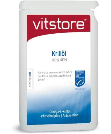  Vitstore Omega-3 krill oil 180 capsules - Is well absorbed by the body and brain - Buy Online on GoSupps.com