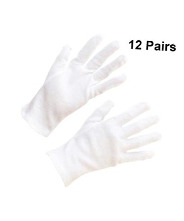 COOLHIYA 12 Pairs Cotton Protective Gloves lab Gloves Hand Muffs Cosmetic moisturizing Gloves Industrial Gloves Coin Jewelry Gloves Inspection Gloves White Cotton Gloves Protection Work M:22X9cm White - Buy Online on GoSupps.com