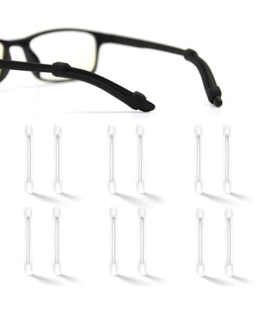 VzuhSW 6 pairs of anti -slip covers made of silicone for glasses brackets - non -slip repair and comfort in a transparent version suitable for sunglasses and reading glasses