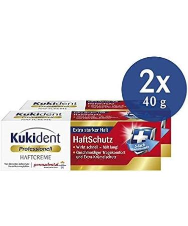 Kukident Adhesive Cream - Secure Adhesive Protection 2 Pack (2 x 40g) - Best for Dentures - Buy Online on GoSupps.com
