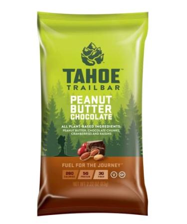 Tahoe Trail Bar Plant-Based Natural Energy Bar (2.22 Ounce Protein Bar 12 Count) High Protein Non-GMO Gluten-Free Vegan Healthy Snacks - Peanut Butter Chocolate Peanut Butter Chocolate 12 Count (Pack of 1)
