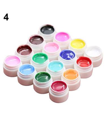 Suki suki 12/16pcs Mixed Colors Glitter UV Gel Builder Pro Nail Art Tips Gel Nail Polish DIY Acrylic Nail Painting 4#