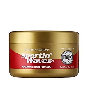 Soft Sheen Sportin Waves Maximum Hold Pomade 3.5oz (3 Pack) - Clean Scent & Frizz Control for All Hair Types - International Shipping Available - Buy Online on GoSupps.com