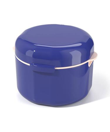 Binqilin denture box portable storage container for artificial teeth denture cleaning box with sieve basket denture denture bathing case to store soft (blue) - Buy Online on GoSupps.com
