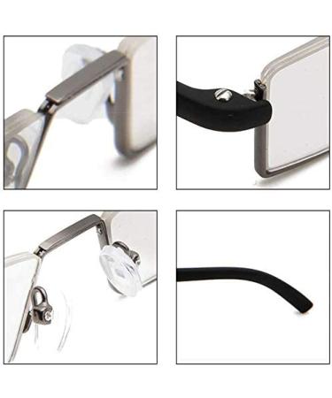 REAVEE 2 Pack Half Frame Metal Reading Glasses +2.75 Black/Blue with Portable Case - Lightweight Spring Hinge Readers for Women Men - Buy Online on GoSupps.com