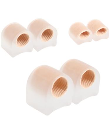 Beavorty Thumb Splint Silicone Toe Sleeves Toe Spacer Separators 6 Pieces Silicone Toe Spacers with Lining Bunion Corrector for Overlapping Toe Bunion Thumb Splint Silicone Toe Sleeves