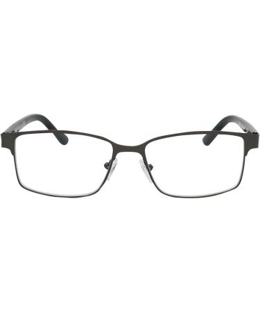Buy Mini Metal Anti-Blue Light Glasses for Women & Men | Rectangular Reading Glasses with Free Case | Stainless Steel Frame - Graphite 1.5 Diopters - Buy Online on GoSupps.com