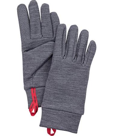 Hestra Touch Point Warmth Liner - Machine Washable, Touch Screen Compatible Liner for Additional Layering Or As A Thin Glove Grey 9