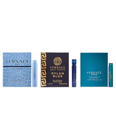 VERSACE for Men Fragrance Sample Trio - Pour Homme Man Eau Fraiche & Eros Eau Fraiche Dylan Blue Eros 0.03 Fl Oz (Pack of 3) - Buy Online on GoSupps.com