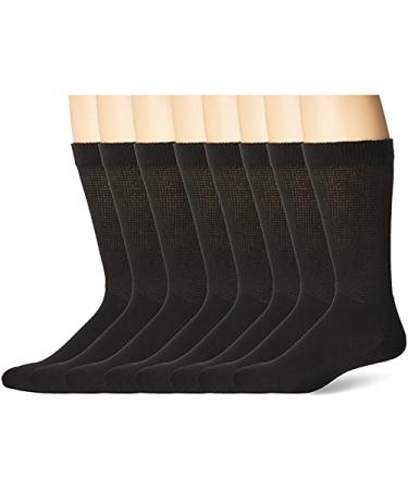 MediPeds Women s Extra Wide Non-Binding Top Crew Socks with COOLMAX Fiber Multipairs Shoe Size: 9-12 Black