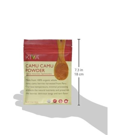 Kiva Organic Camu Camu Powder - Antioxidant Rich Vitamin C Supplement | Non-GMO Raw Vegan | 3.5oz Bag - Buy Online on GoSupps.com