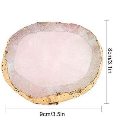 Polish Mix Palette Resin Nail Art Palette Paint Drawing Color Dish Golden Edge Resin Stone Paint Drawing Color Dish Manicure Nail DIY Tool(Pink) - Buy Online on GoSupps.com