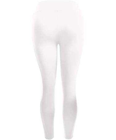 VEZAD Women's Butt Lifting Anti Cellulite Leggings - High Waisted Yoga Pants for Workout - Tummy Control Sport Tights - B-white Medium - Buy Online on GoSupps.com