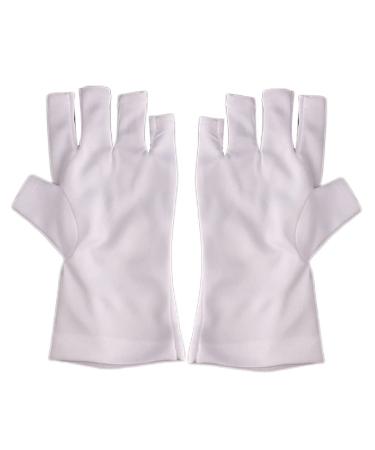 UV Glove Gel Manicures Glove UV Protection Gloves Polish Nail Drye Anti UV Fingerless Gloves 1Pair White - Buy Online on GoSupps.com