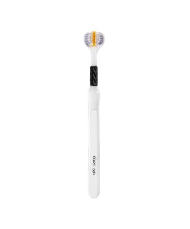 Demaxiyad soft toothbrush for adults 3-page toothbrushes |Extra soft toothbrushes for tooth cleaning toothbrush with soft bristles and non -slip handles for women men adults white