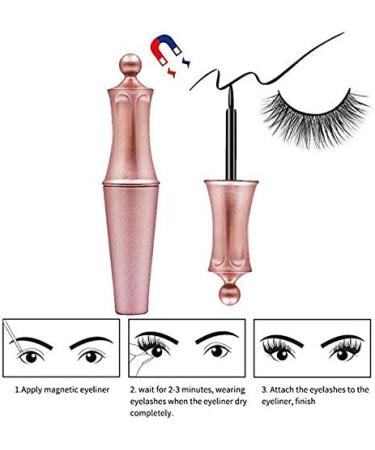 Feadem Magnetic Eyeliner Magnetic Eyelashes with Eyeline Magnetic Eyeliner Kit 3D Reusable Eyelashes with Tweezers Waterproof Long Lasting Eyeliner Magnetic Eyeliner and Lashes Pack - Buy Online on GoSupps.com