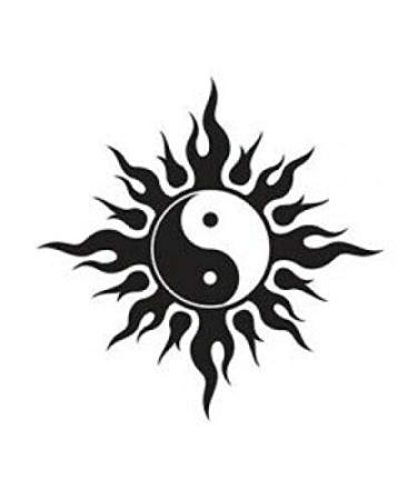 Kanji Yin Yang Dragon Black Temporary Tattoos Set - Pack of 10 - Buy Online on GoSupps.com