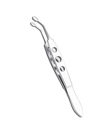 dijiusidy Eyelid Precision Tweezers Eye Clogging Removal Cleaning Clamps Portable Facial Tools with Non-Slip Handle Cosmetics Salon Small Rectangle Tip