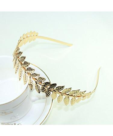 SALOCY Gold Leaf Branch Bridal Hair Crown Headband - Elegant Wedding Accessory - Buy Online on GoSupps.com