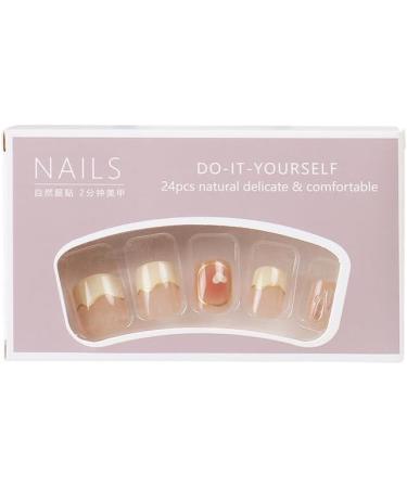 24Pcs/Set Press On Nails Medium Length Milk White Heart Glitter Powder False Nails Acrylic Fake Nails Full Cover Nails Tips Artificial Finger Manicure Press on nails for Women and Girls - Buy Online on GoSupps.com