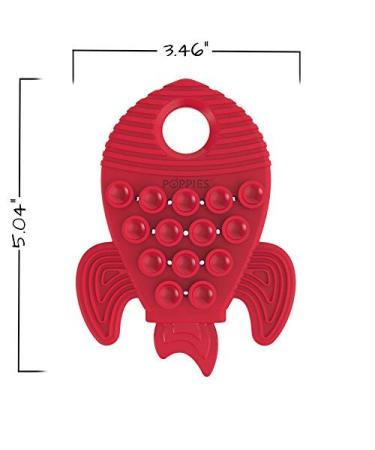 Poppies Red Rocket BPA-Free Silicone Suction Teether & Bath Toy - Buy Online on GoSupps.com