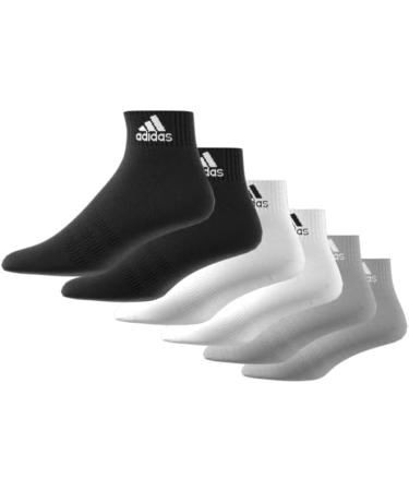 Buy adidas Unisex Cushioned Sportswear Ankle Socks - 6 Pairs (Size 34-36) - White & Black | International Shipping Available - Buy Online on GoSupps.com